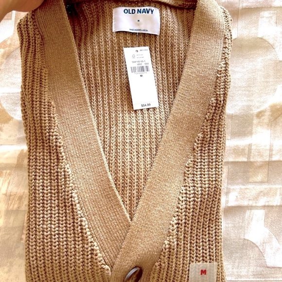 Old Navy Tan Cardigan Sweater Classic Knit - Picture 9 of 10